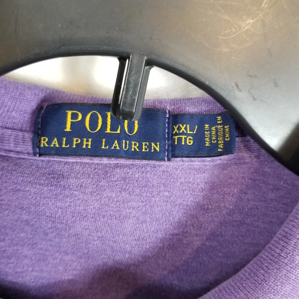 Polo Ralph Lauren Men XXL Purple Heather Short Sleeve Cotton Polo Shirt Red Pony